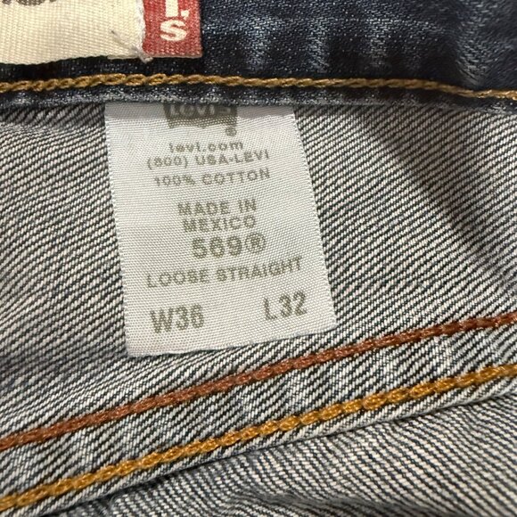Levi's 569 Loose Straight Blue Jeans Men's Size 36 x‎ 32 - Picture 8 of 9
